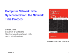 NTP Architecture, Protocol and Algorithms
