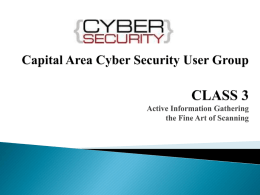 Capital Area Cyber Security User Group CLASS 3 Active