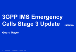 3GPP IMS Emergency Calls Stage 3 Update