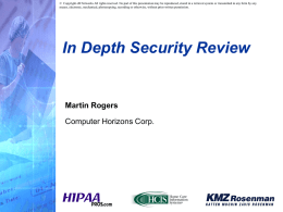Overview of Proposed HIPAA Security Regulations