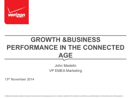 Growth &Business Performance in the Connected Age