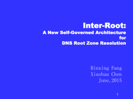 Inter-Root: A New Self-Governed Architecture for DNS Root