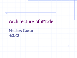 Architecture of iMode