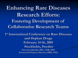 Purpose of Cooperative Rare Diseases Clinical Research