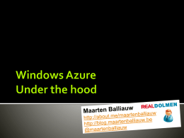 Windows Azure - Under the hood