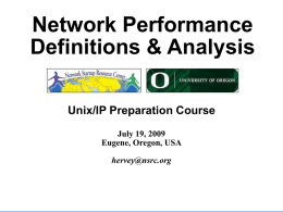Network Performance Definitions & Analysis