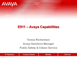 E911 – Avaya Capabilities