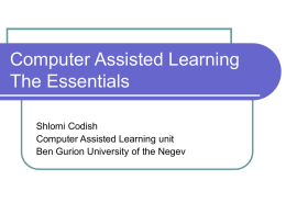 Computer Assisted Learning essentials
