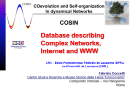 Database describing Complex Networks, Internet and WWW