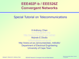Special Tutorial on Telecommunications Fundamentals
