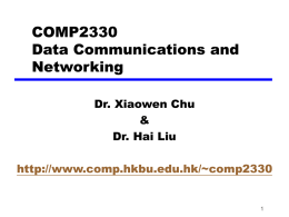 COMP2330 Outline - Department of Computer Science, HKBU