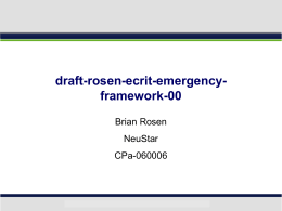 draft-rosen-ecrit-framework-00