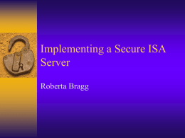 Implementing a Secure ISA Server