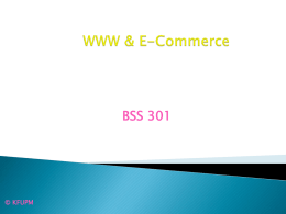 WWW & E-Commerce