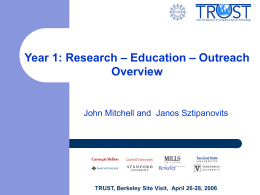 Year 1: Research – Education – Outreach Overview