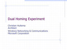 Dual Homing Experiment - arneill