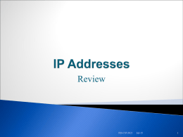 IP Addresses - Department of Computing