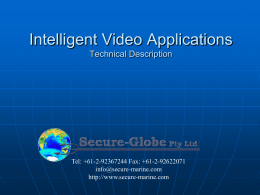 Intelligent Video Applications Technical Description