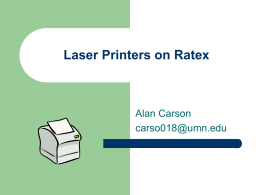 Laser Printers on Ratex - University of Minnesota