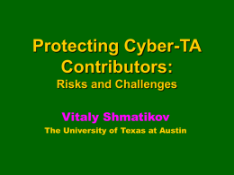 Protecting Cyber-TA Contributors