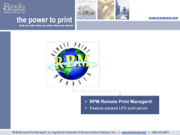 RPM Remote Print Manager Presentation