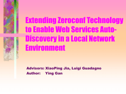 Extend Zeroconf Technology