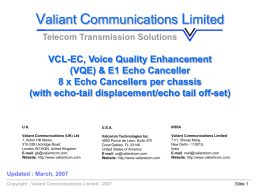 VCL-EC, 8 x E1 Echo Canceller VQE Presentation