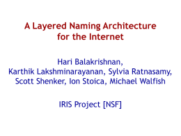 A Layered Naming Architecture for the Internet