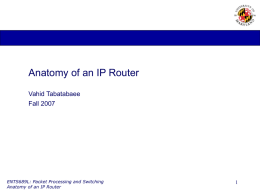 Router Anatomy - Institute for Systems Research