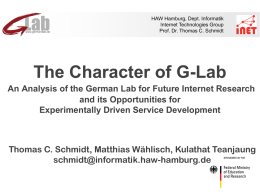 G-LAB: The German Initiative to an Experimentally Driven