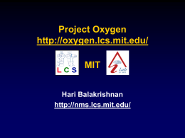 Project Oxygen - Massachusetts Institute of Technology