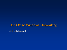 Unit OS A: Lab Description & Lab Manual