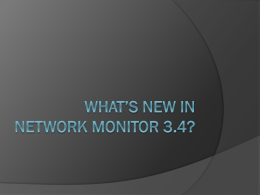 Whats New in Network Monitor 3.4?