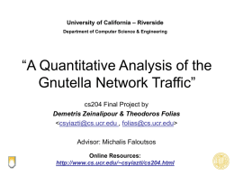 A Quantitative Analysis of the Gnutella Network Traffic”