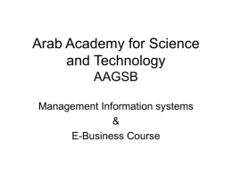 Arab Academy for Science and Technology AAGSB