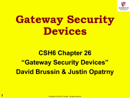 Gateway Security Devices