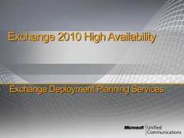 Module 04 - Exchange 2010 High Availability