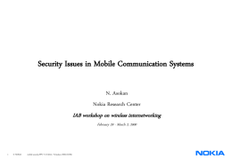 Security Issues in Mobile Communication Systems