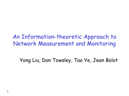 An Information-theoretic Approach to Network Measurement