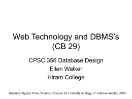 Web Technology and DBMS’s - Hiram College