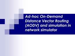 Ad-hoc On-Demand Distance Vector Routing (AODV) and