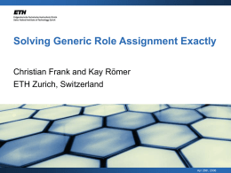 Solving Generic Role Assignment Exactly
