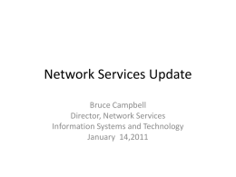 Network Services Update - University of Waterloo