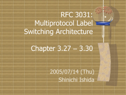 RFC3031 Multiprotocol Label Switching Architecture