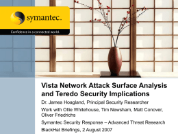 Windows Vista Network Attack Surface Analysis