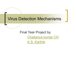 Virus Detection Mechanisms - International Institute of