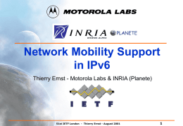 Network Mobility Support in IPv6 - Grenoble