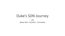 Duke’s SDN Journey
