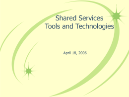 Shared Services Tools and Technologies