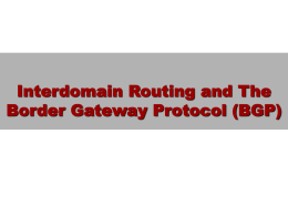 An Introduction to Interdomain Routing and the Border